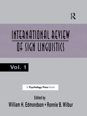 cover image of International Review of Sign Linguistics